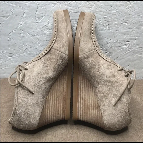 Lauren Ralph Lauren Denver Women's Chukka Tan Brown Suede Leather Wedge Size 9B - Picture 3 of 16